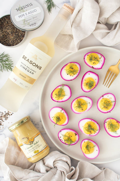 Beet-Pickled Deviled Eggs | Appetizer, featured and more | Seasons Olive Oil &amp; Vinegar Recipes blog