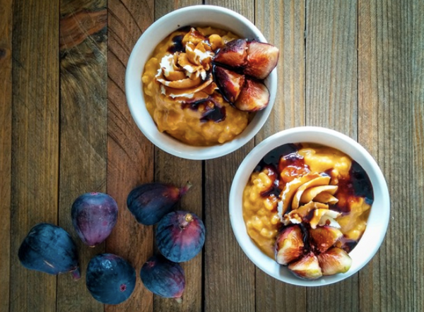 Pumpkin Rice Pudding with Maple Glazed Figs | Dessert and more | Seasons Olive Oil & Vinegar Recipes