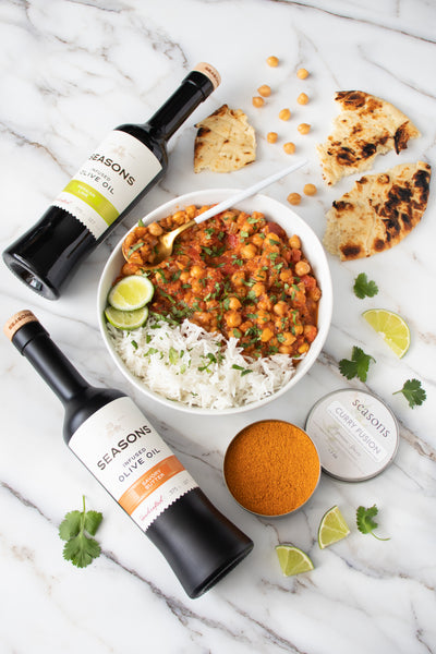 Masala Chickpeas with Rice | Appetizer, Entree, Vegetarian and more | Seasons Olive Oil &amp; Vinegar Recipes blog