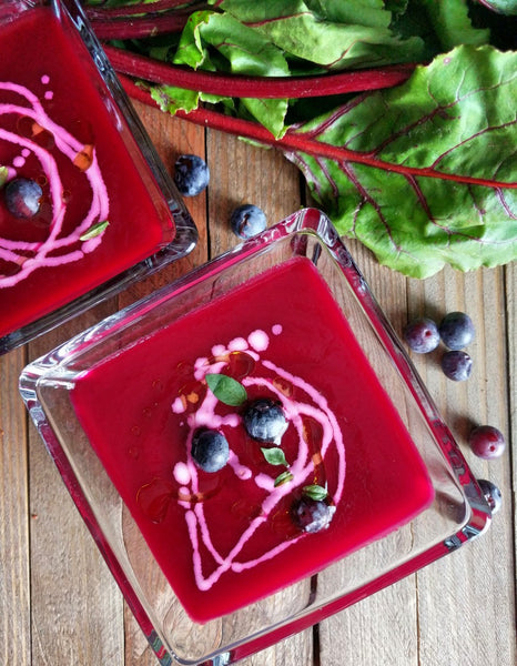 Chilled Beet Soup with Blueberry Balsamic | Soup and more | Seasons Olive Oil &amp; Vinegar Recipes blog
