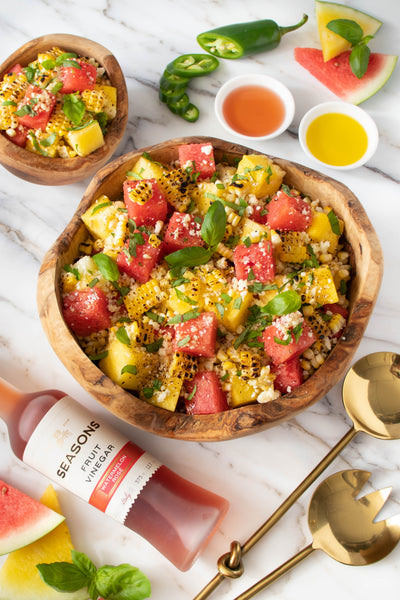 Watermelon and Grilled Corn Salad | Appetizer, featured, Salad and more | Seasons Olive Oil & Vinega