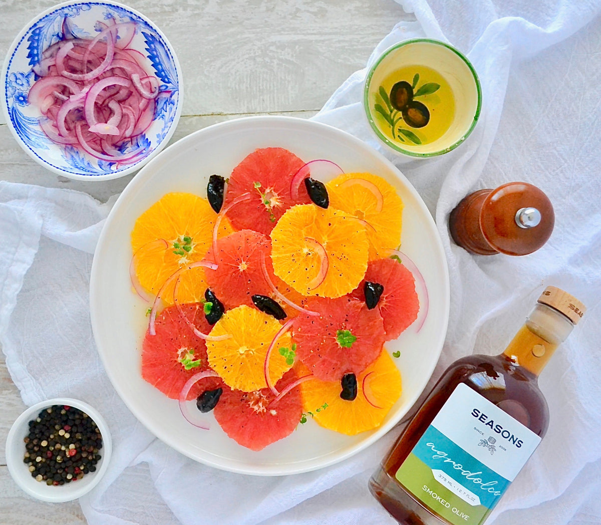 Citrus Salad with Smoked Olive Agrodolce 