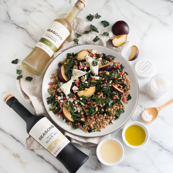 Toasted Grain Salad with Plums and Pomegranates