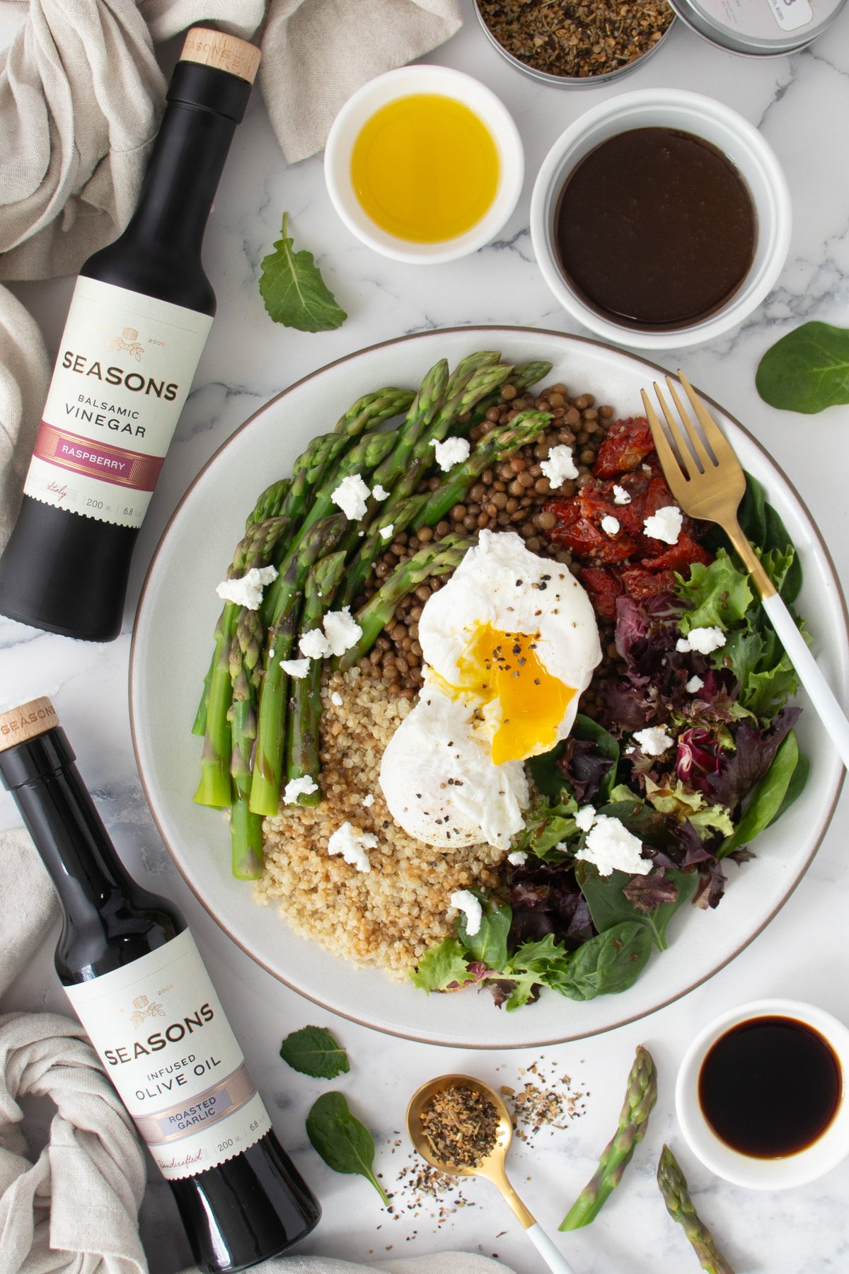 Poached Egg Grain Salad