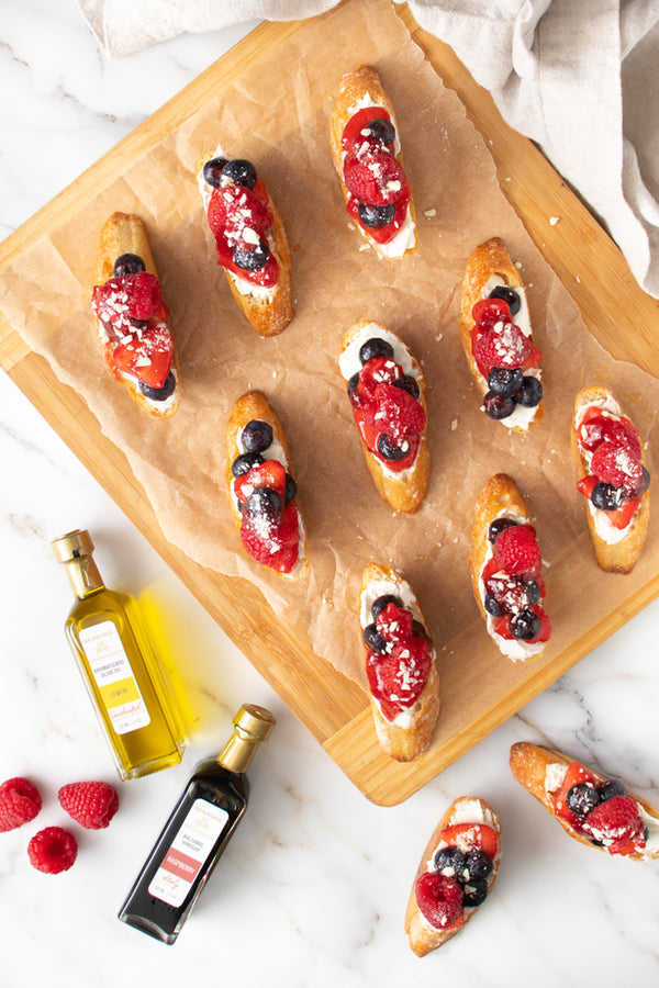 Crostini Dolce with Marinated Berries