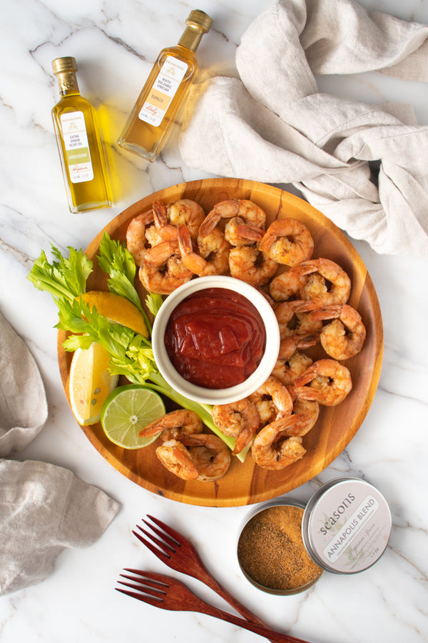 Roast Shrimp Cocktail with Bloody Mary Cocktail Sauce