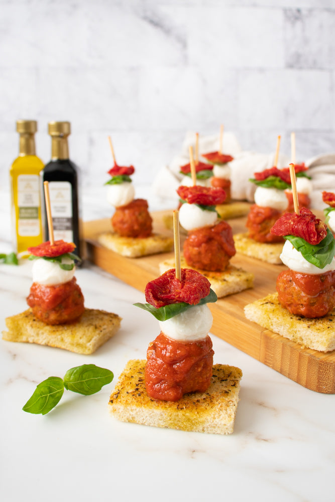 Margherita Pizza Meatball Skewers Recipe
