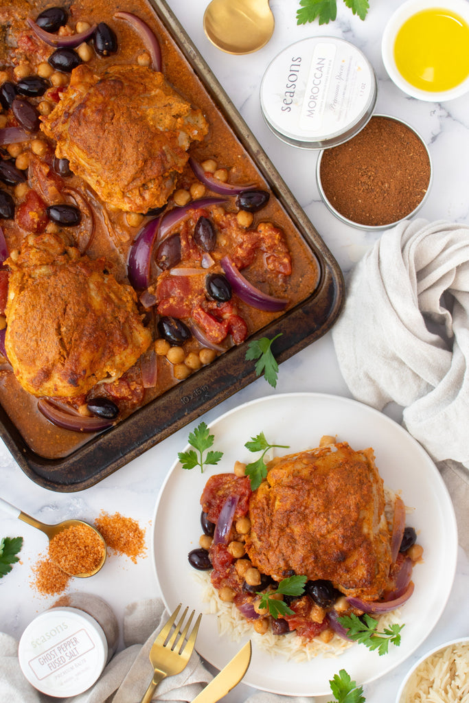 Spiced Chicken Tray Bake | Entree, featured and more | Seasons