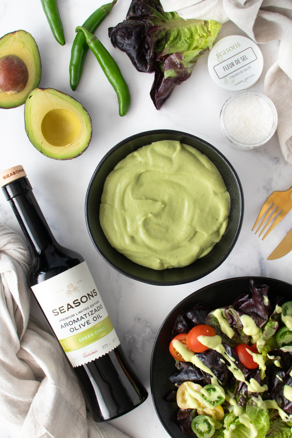 Avocado & Green Chili Aromatizado Salad Dressing | Seasons Olive Oil & Vinegar Recipes blog Avocado & Green Chili Aromatizado Salad Dressing | Seasons Olive Oil & Vinegar Recipes blog
