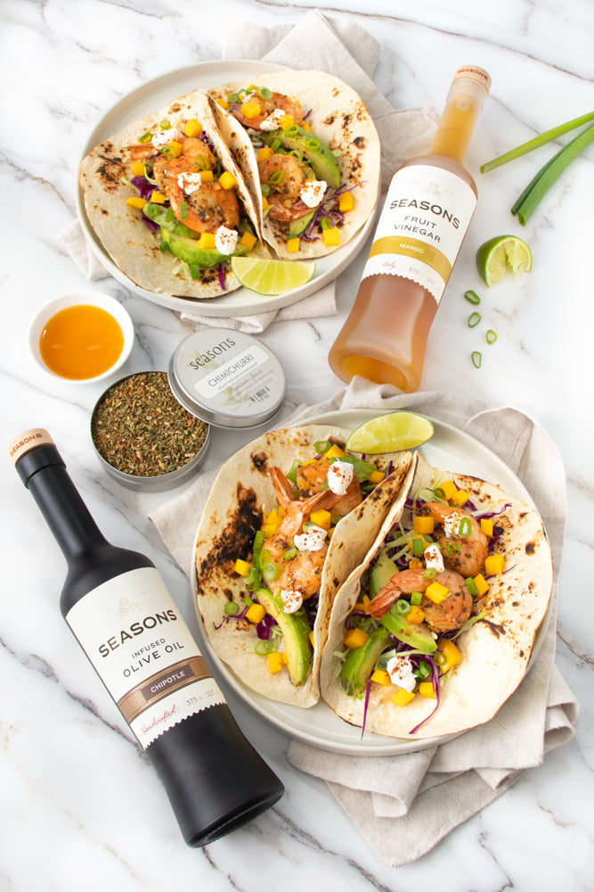 Chimichurri & Chipotle Shrimp Tacos