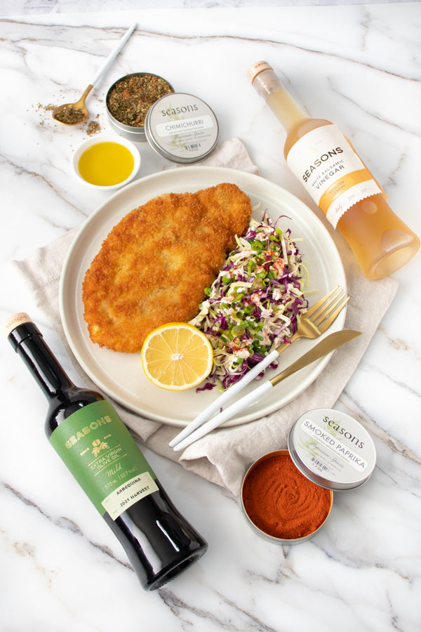 Chicken Schnitzel with Cabbage Salad