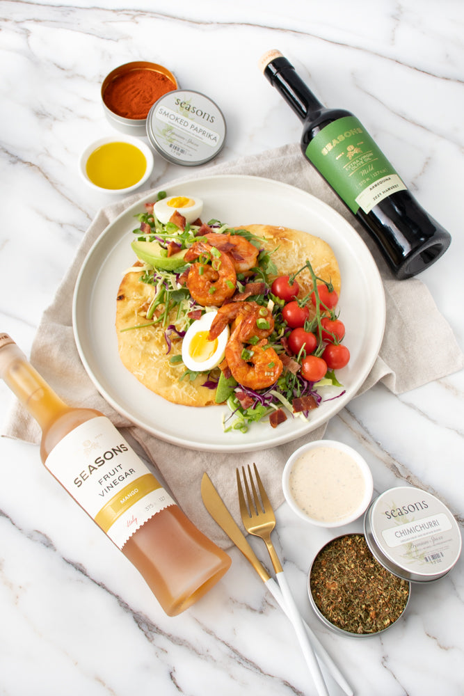 Smoky Shrimp Flatbread Salad