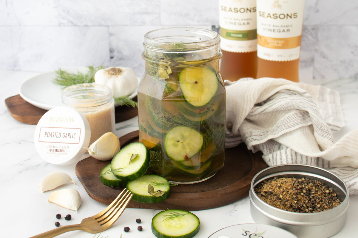 Garlic and Herb Pickled Cucumbers