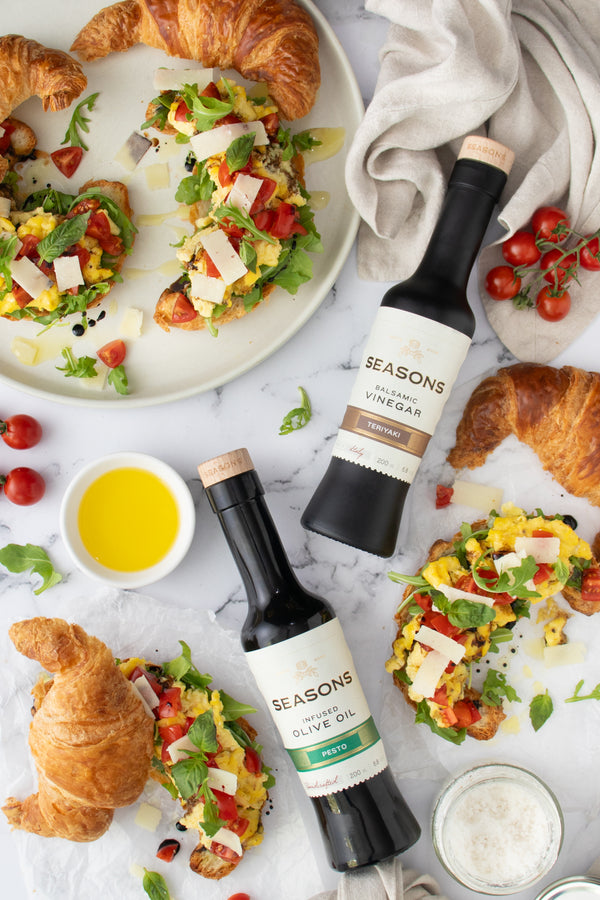 Pesto & Arugula Breakfast Croissants