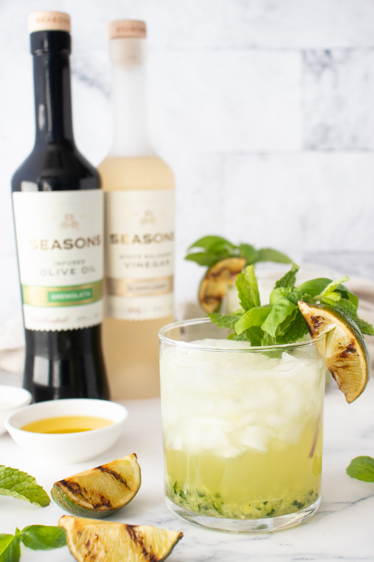 Garden Gimlet with Grilled Gremolata Limes