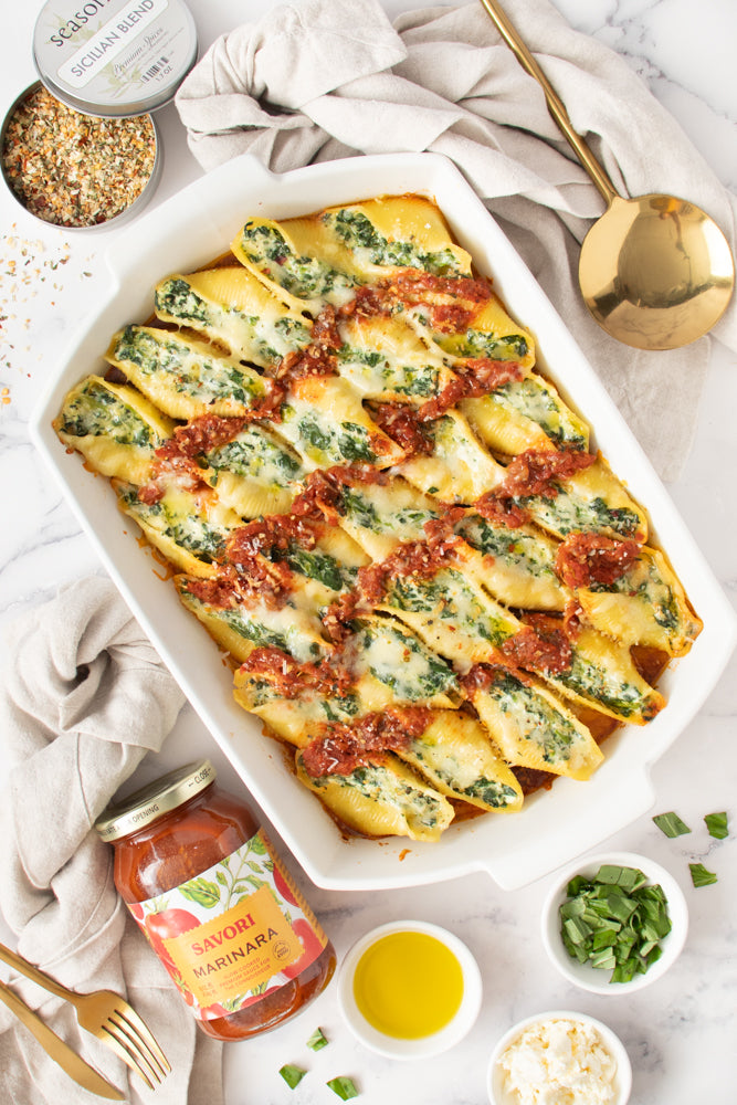 Spinach & Feta Baked Shells