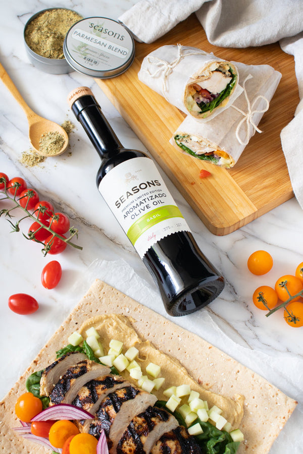 Mediterranean Chicken & Hummus Roll-Ups