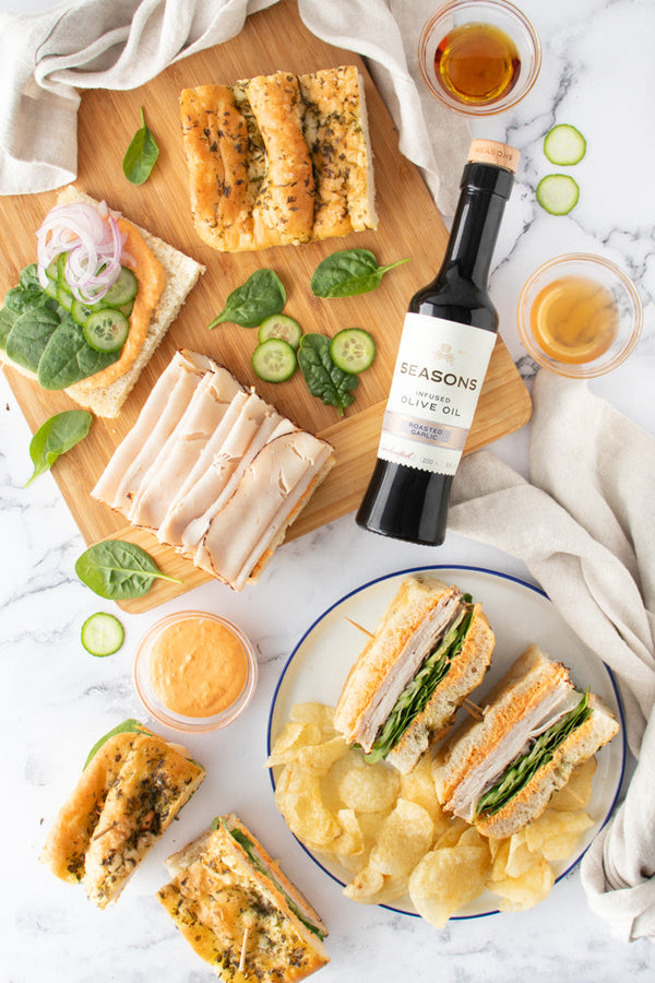 Turkey & Vegetable Focaccia Sandwiches