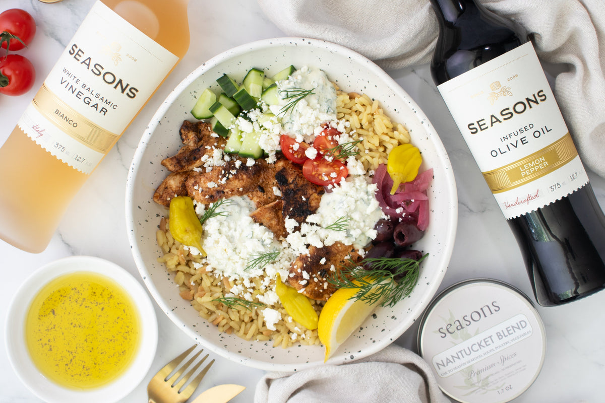 Lemon Pepper Chicken Tzatziki Bowls