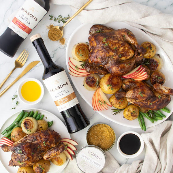 Apple Balsamic & Dijon Roasted Cornish Hens