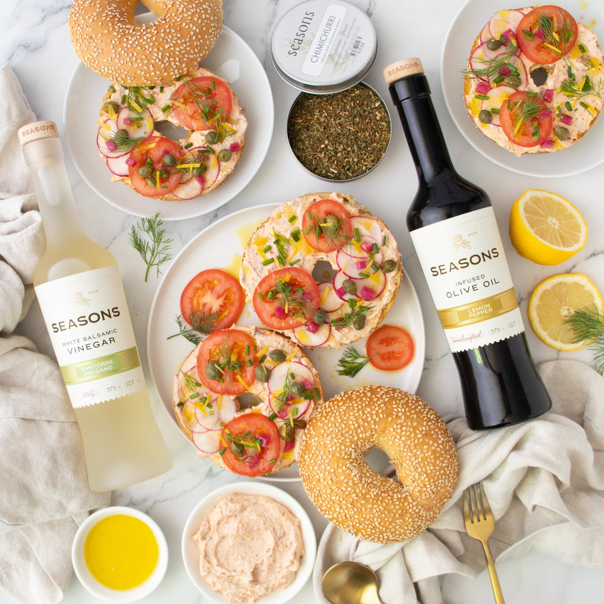 Smoked Salmon & Chimichurri Bagels