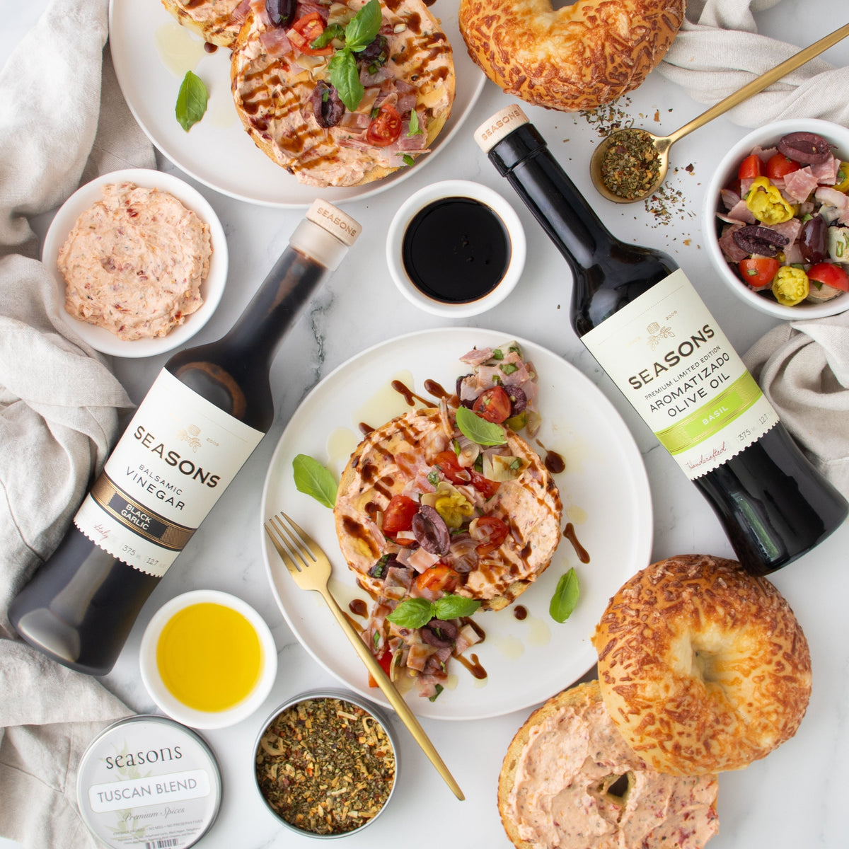 Tuscan Antipasto Bagels