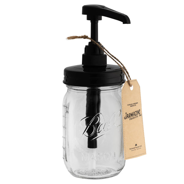 Jarmazing Products Ball Jar Syrup Dispenser - 2 Pack - 16 oz - Food Grade Pump