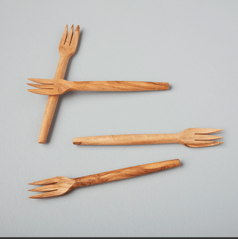 Seasons Olive Oil & Vinegar Olive Wood Forks - Set of Four