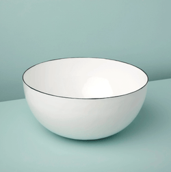 White Salad Bowl Stainless Steel 