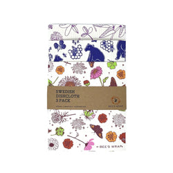 Seasons Olive Oil & Vinegar Bee's Wrap - Swedish Dishcloths - 3 Pack